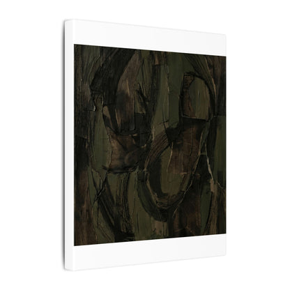 Mixed Media Dark Japandi Textured Canvas Art