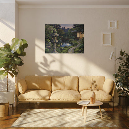 Spring Moonlit Garden Gold Vein Canvas Art | Resilient Decor