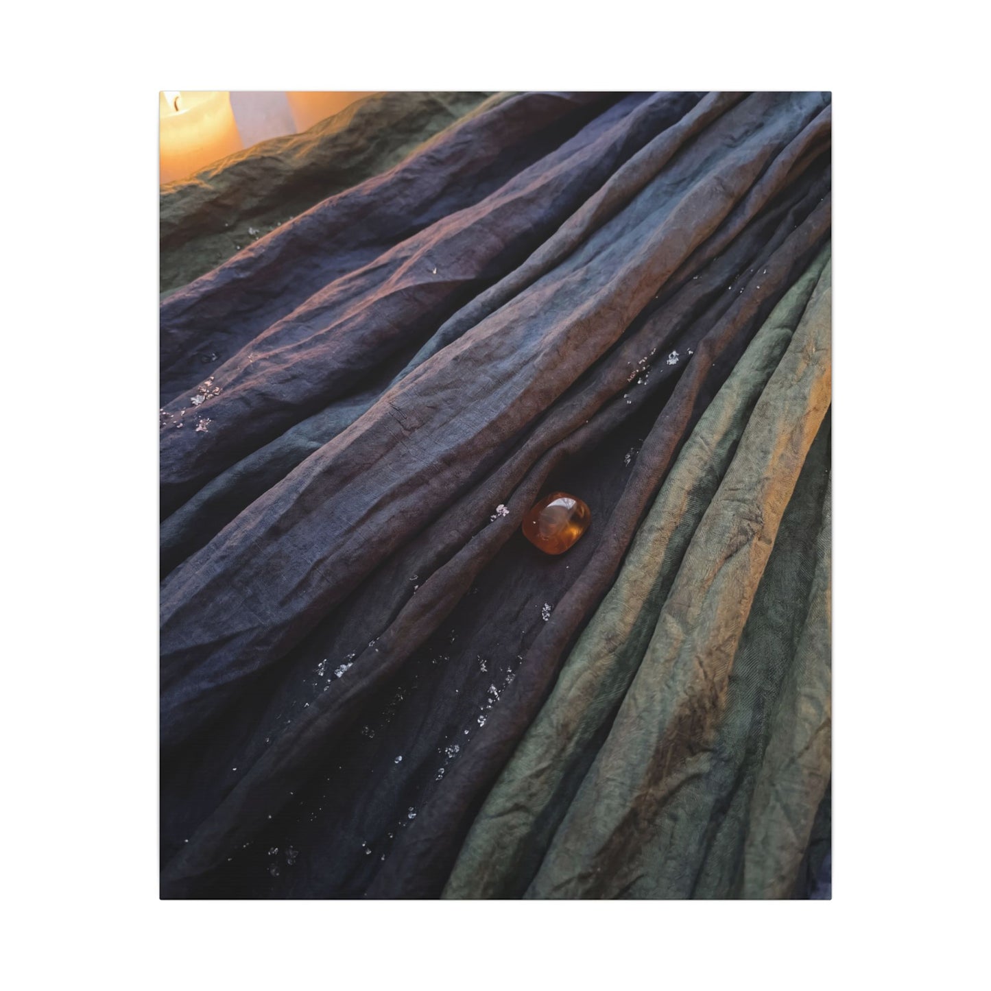 Silk Drape Shadow Zen Canvas Art | Moody Dark Japandi Art