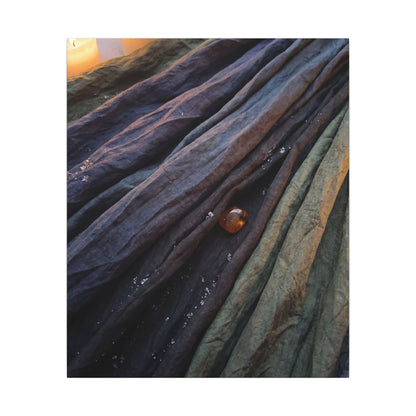 Silk Drape Shadow Zen Canvas Art | Moody Dark Japandi Art