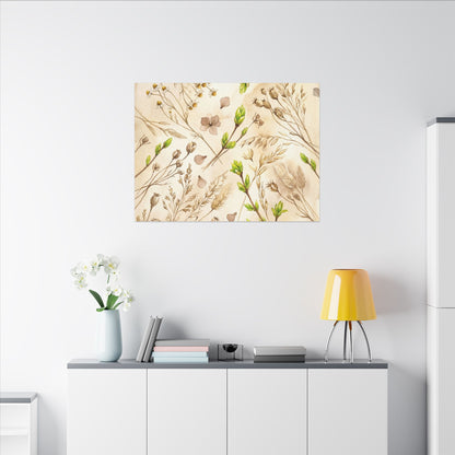 Spring Dried Flowers Watercolor Canvas Art | Earthy Decor