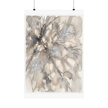 Shadow Play Wall Art Print | Winter Japandi Watercolor Art