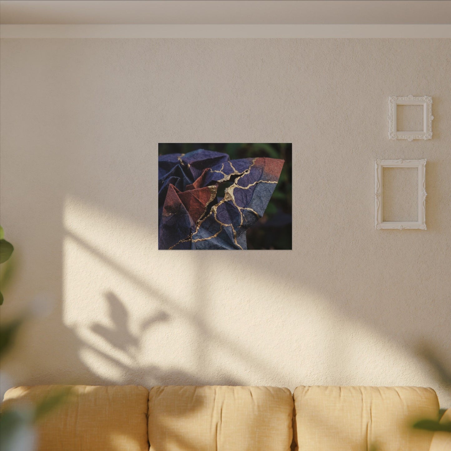 Philosophical Paper Fold Canvas Art - Gold Vein Kintsugi