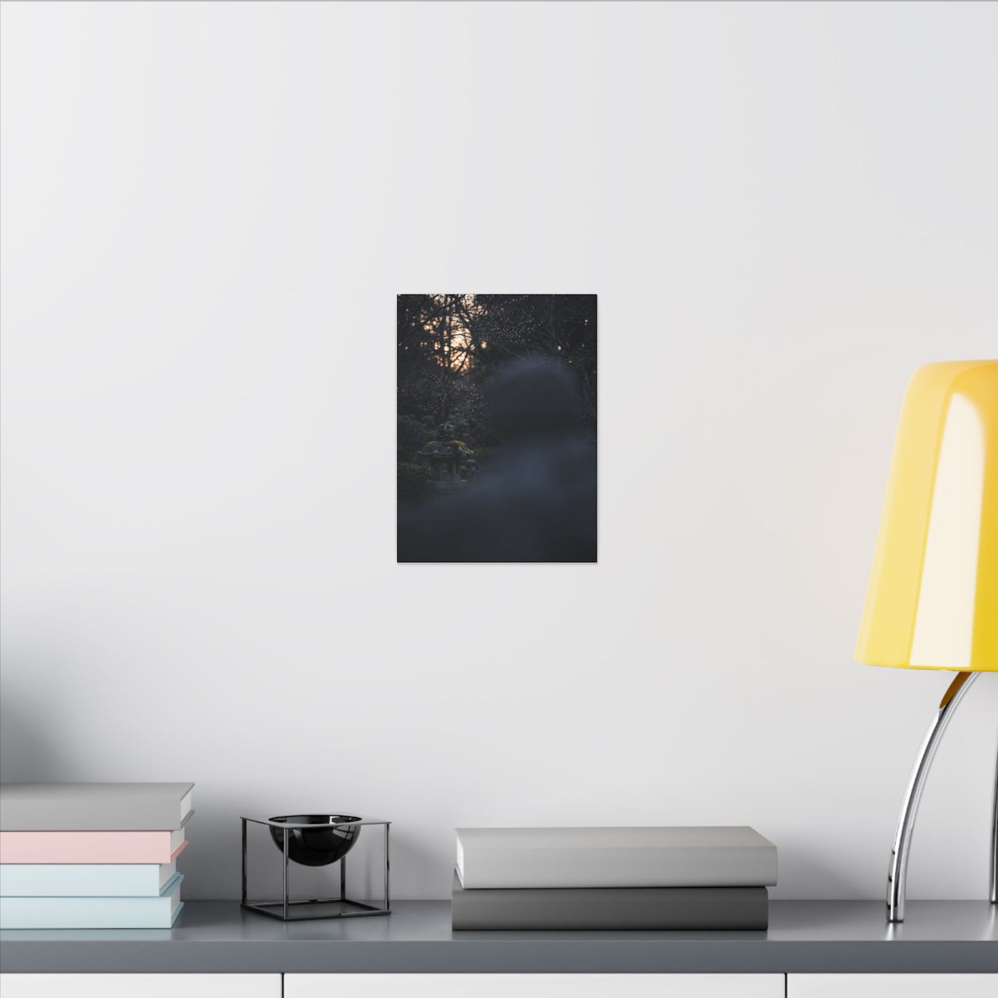 Spring Stone Lantern Moody Minimal Canvas Art | Bold Decor