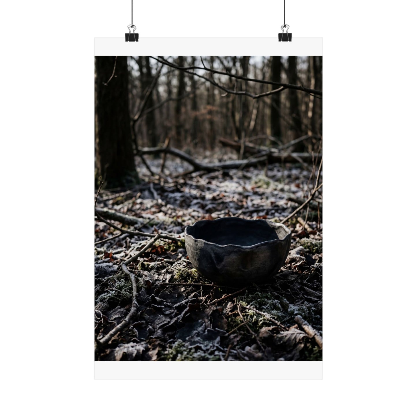 Winter Ceramic Bowl Shadow Zen Wall Art Print | Luxurious Decor