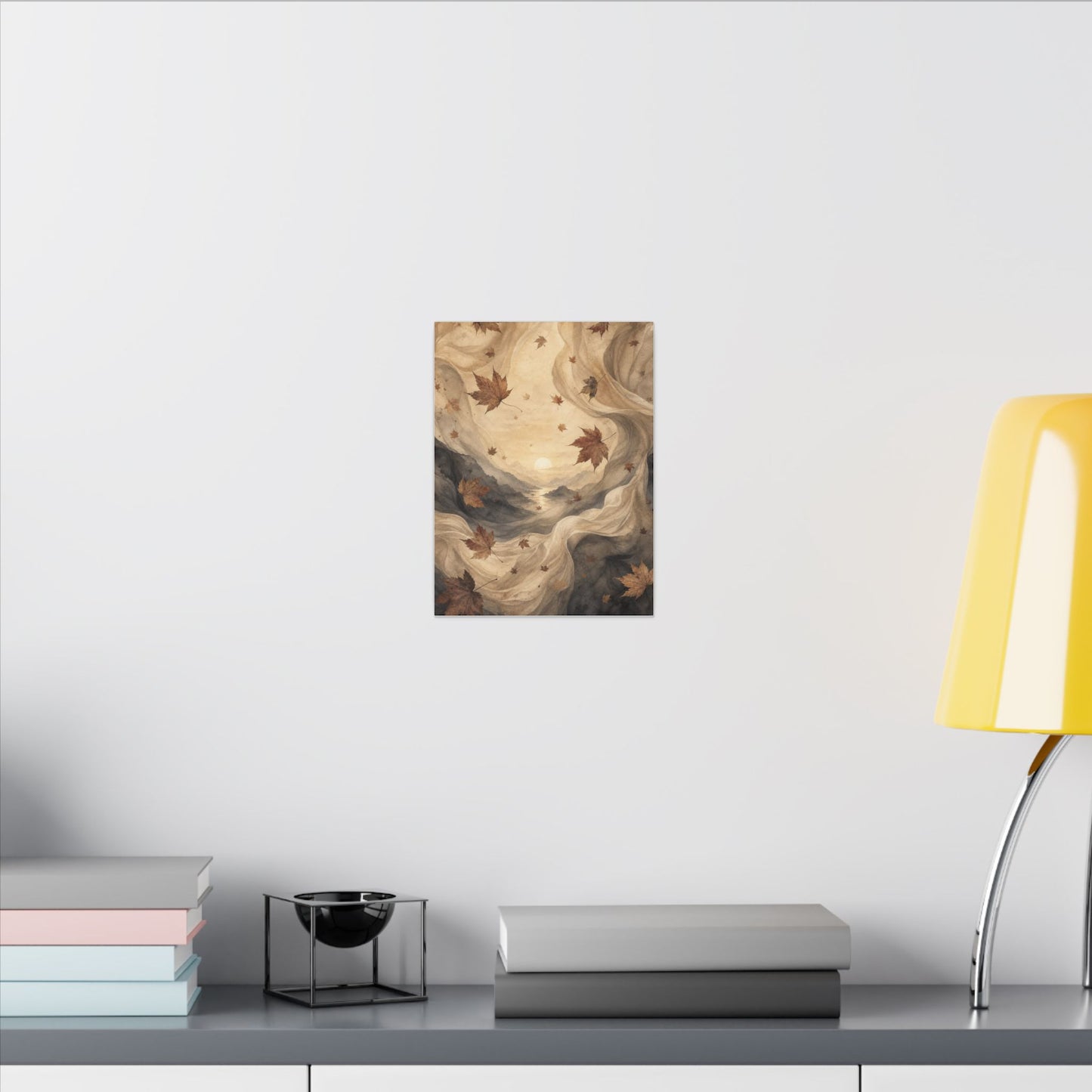Autumn Silk Drape Watercolor Canvas Art | Earthy Decor