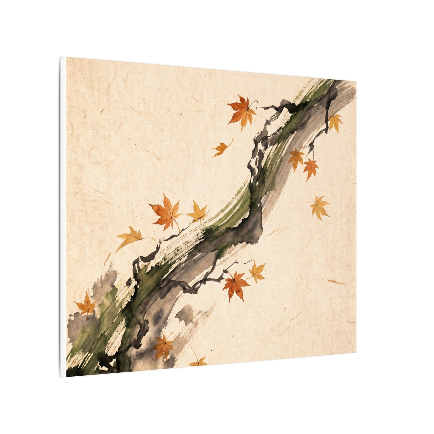 Ink Brushstroke Autumn Canvas Art | Zen Calm Design