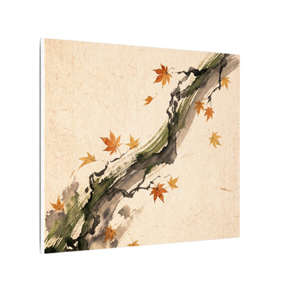 Ink Brushstroke Autumn Canvas Art | Zen Calm Design