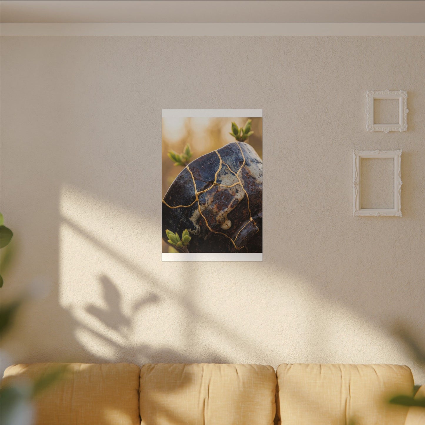 Fukinsei Rust Patina Canvas Art - Kintsugi Gold Repair