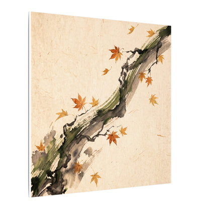 Ink Brushstroke Autumn Canvas Art | Zen Calm Design