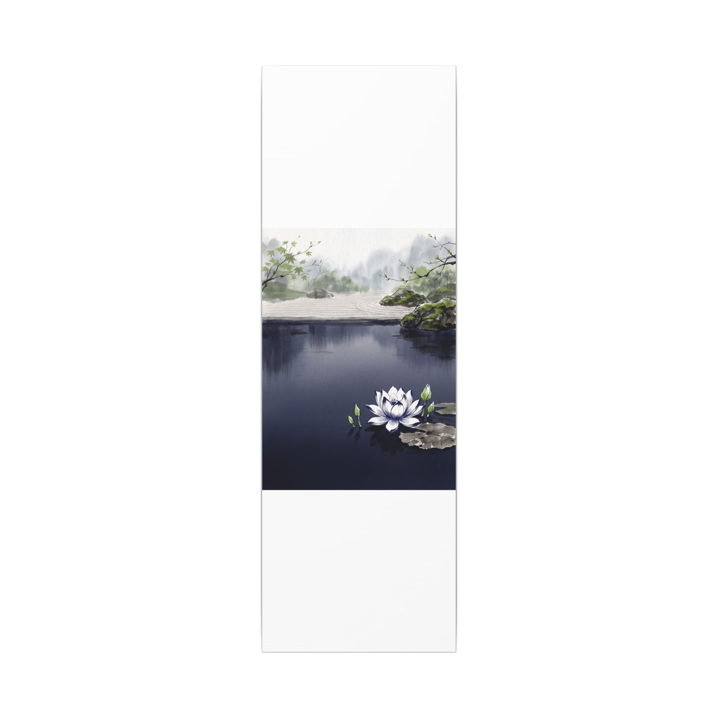 Lotus Flower Karesansui Canvas Art | Tranquil Zen Art