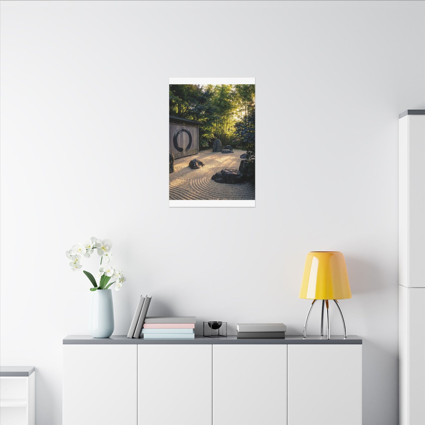 Rock Garden Enso Canvas Art | Tranquil Zen Art