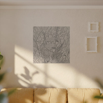 Summer Dried Flowers Minimal Line Canvas Art | Elegant Decor