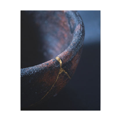 Artful Ceramic Bowl Canvas Art - Broken Beauty Kintsugi