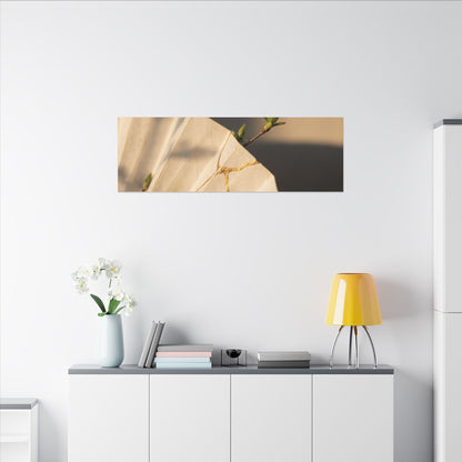Paper Fold Gold Vein Canvas Art | Healing Kintsugi Art