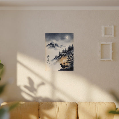 Mountain Mist Canvas Art | Winter Zen Ukiyo E Inspired Art