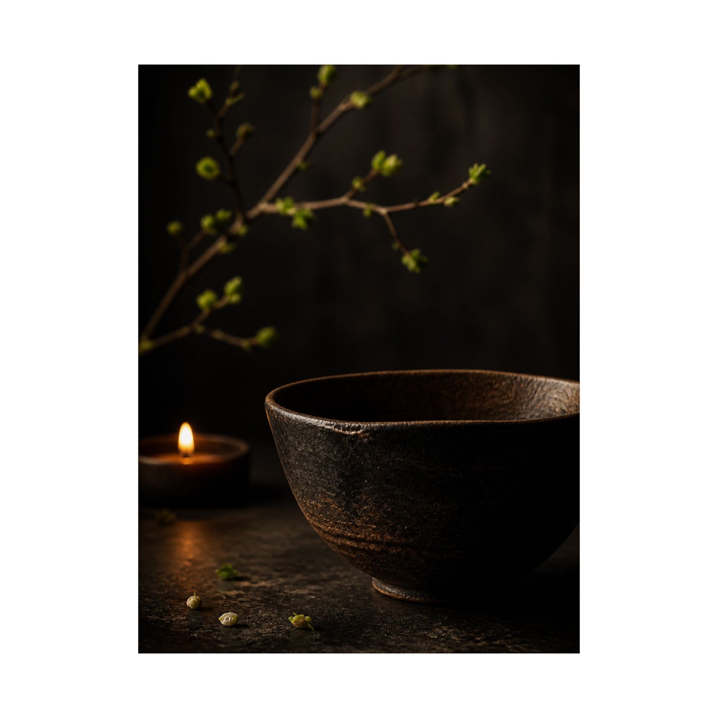 Spring Ceramic Bowl Shadow Zen Wall Art Print | Atmospheric Decor