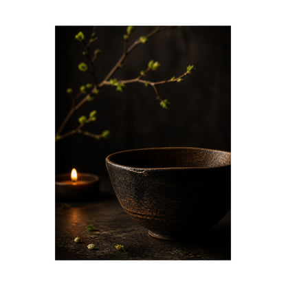 Spring Ceramic Bowl Shadow Zen Wall Art Print | Atmospheric Decor