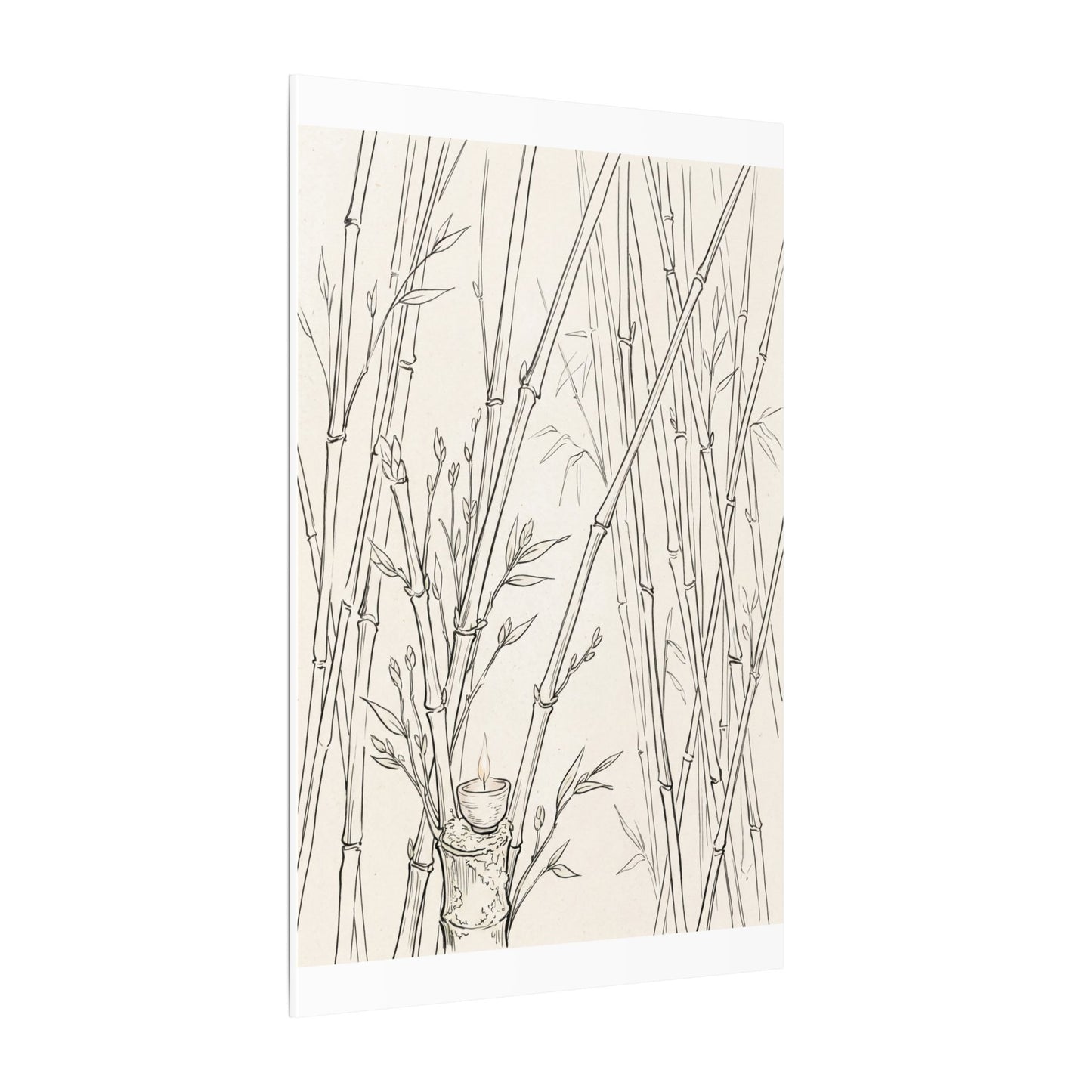 Candlelight Bamboo Grove Canvas Art - Japandi Fukinsei