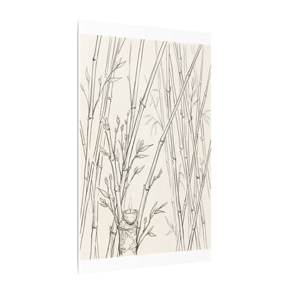 Candlelight Bamboo Grove Canvas Art - Japandi Fukinsei