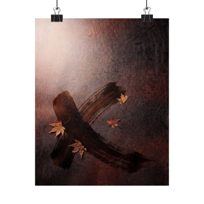 Dark Japandi Ink Brushstroke in Dawn | Moody Minimal Wall Art Print Art Print