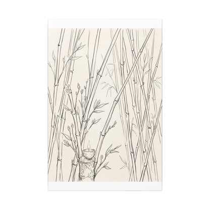 Candlelight Bamboo Grove Canvas Art - Japandi Fukinsei