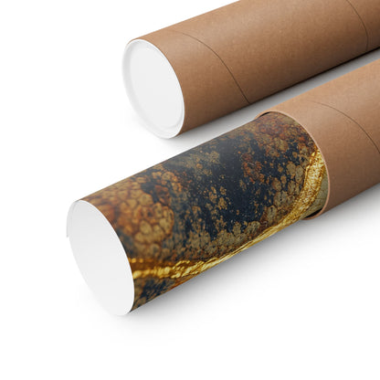 Healing Rust Patina Wall Art Print - Crackle Gold Kintsugi