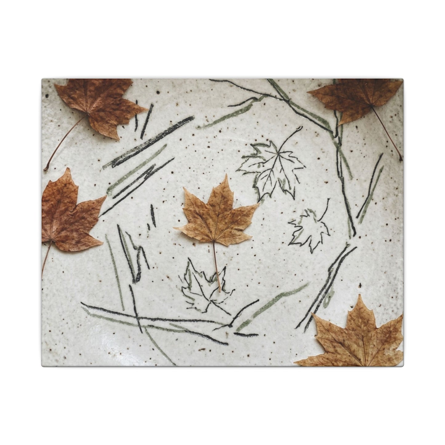 Ceramic Bowl Autumn Canvas Art | Japandi Elegant Design