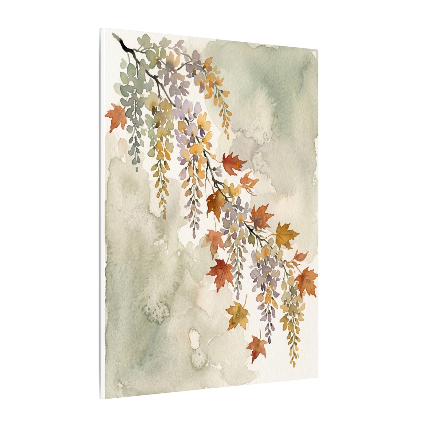 Ma Wisteria Canvas Art - Japandi Watercolor