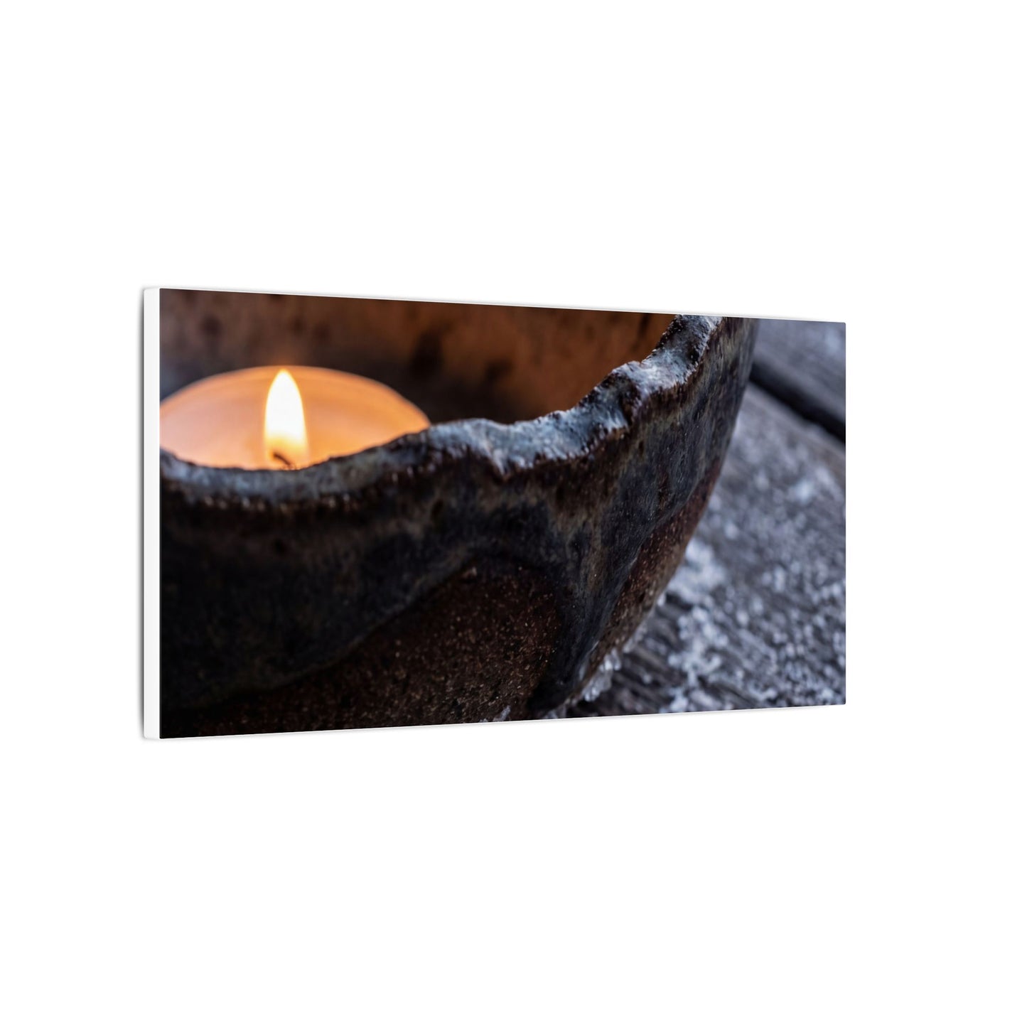 Atmospheric Ceramic Bowl Canvas Art - Moody Minimal Dark Japandi
