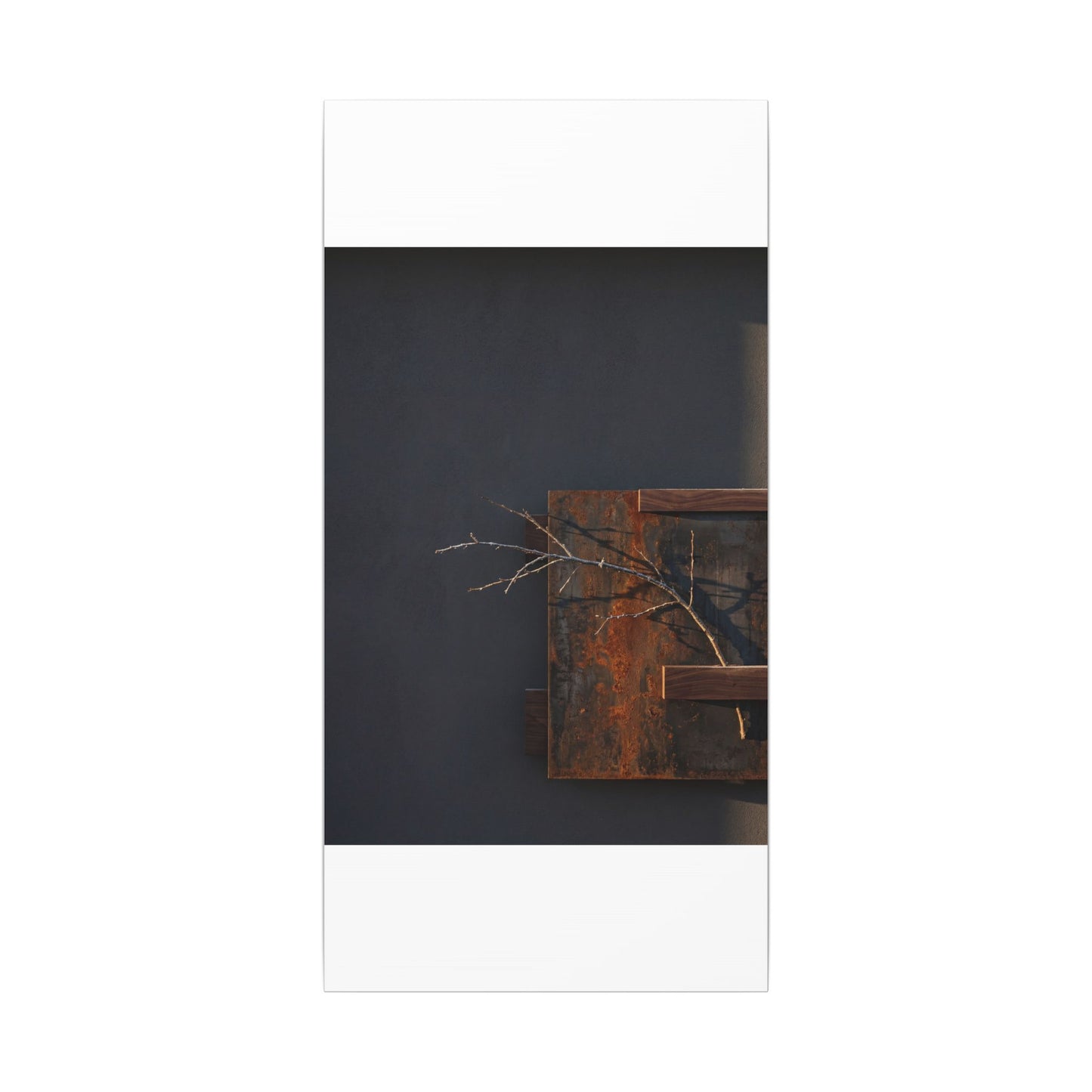 Ma Rust Patina Canvas Art - Dark Japandi Dark Texture