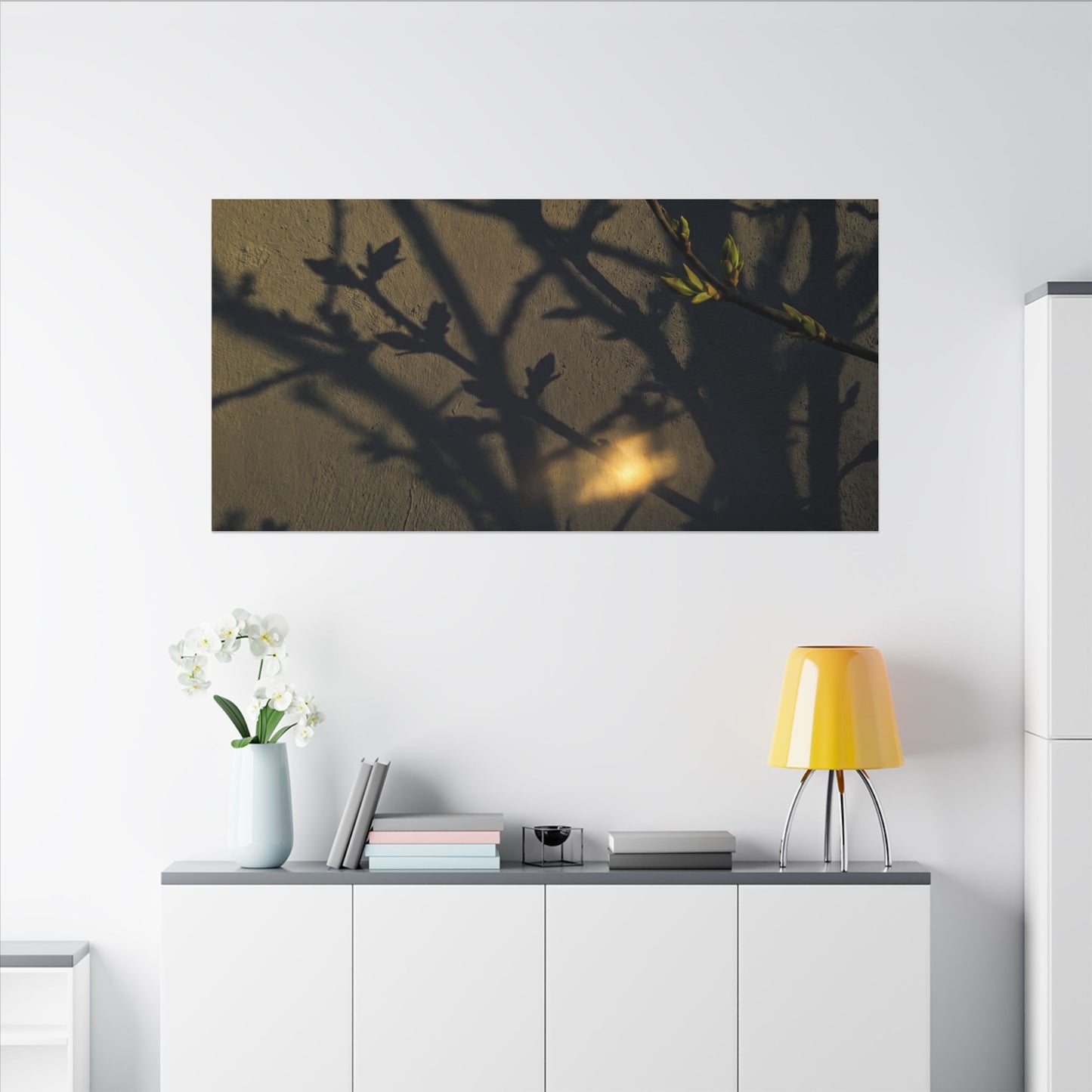 Bold Shadow Play Canvas Art - Moody Minimal Dark Japandi