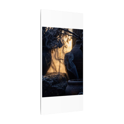 Incense Smoke Canvas Art | Winter Dark Japandi Shadow Zen Art