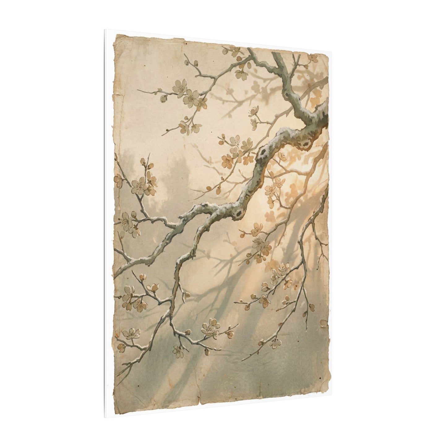 Cherry Blossom Canvas Art | Winter Japandi Japanese Pattern Art