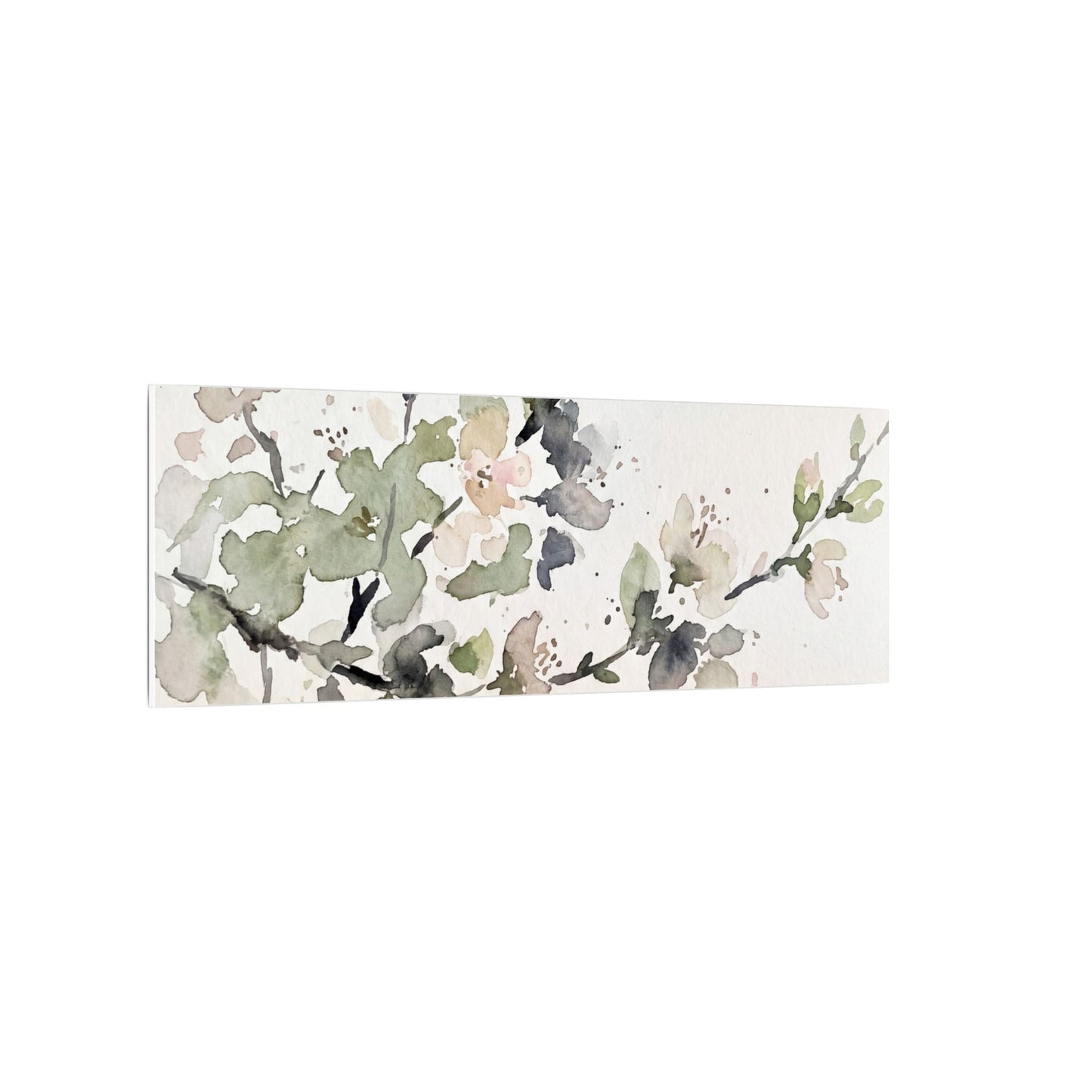 Cherry Blossom Watercolor Canvas Art | Elegant Japandi Art