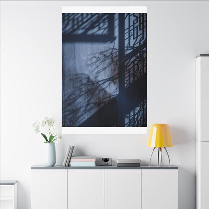 Shadow Play Moody Minimal Canvas Art | Moody Dark Japandi Art