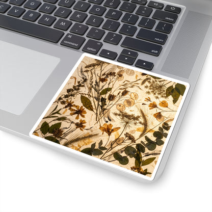 Mono No Aware Dried Flowers Sticker - Japandi Japanese Pattern