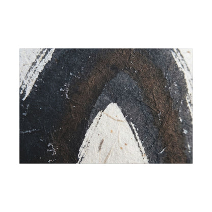 Moody Ink Brushstroke Canvas Art - Moody Minimal Dark Japandi