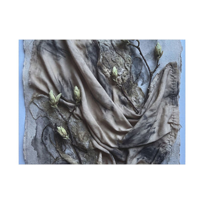 Japandi Silk Drape in Moonlight | Texture Canvas Art