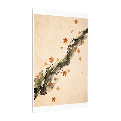 Ink Brushstroke Autumn Canvas Art | Zen Calm Design