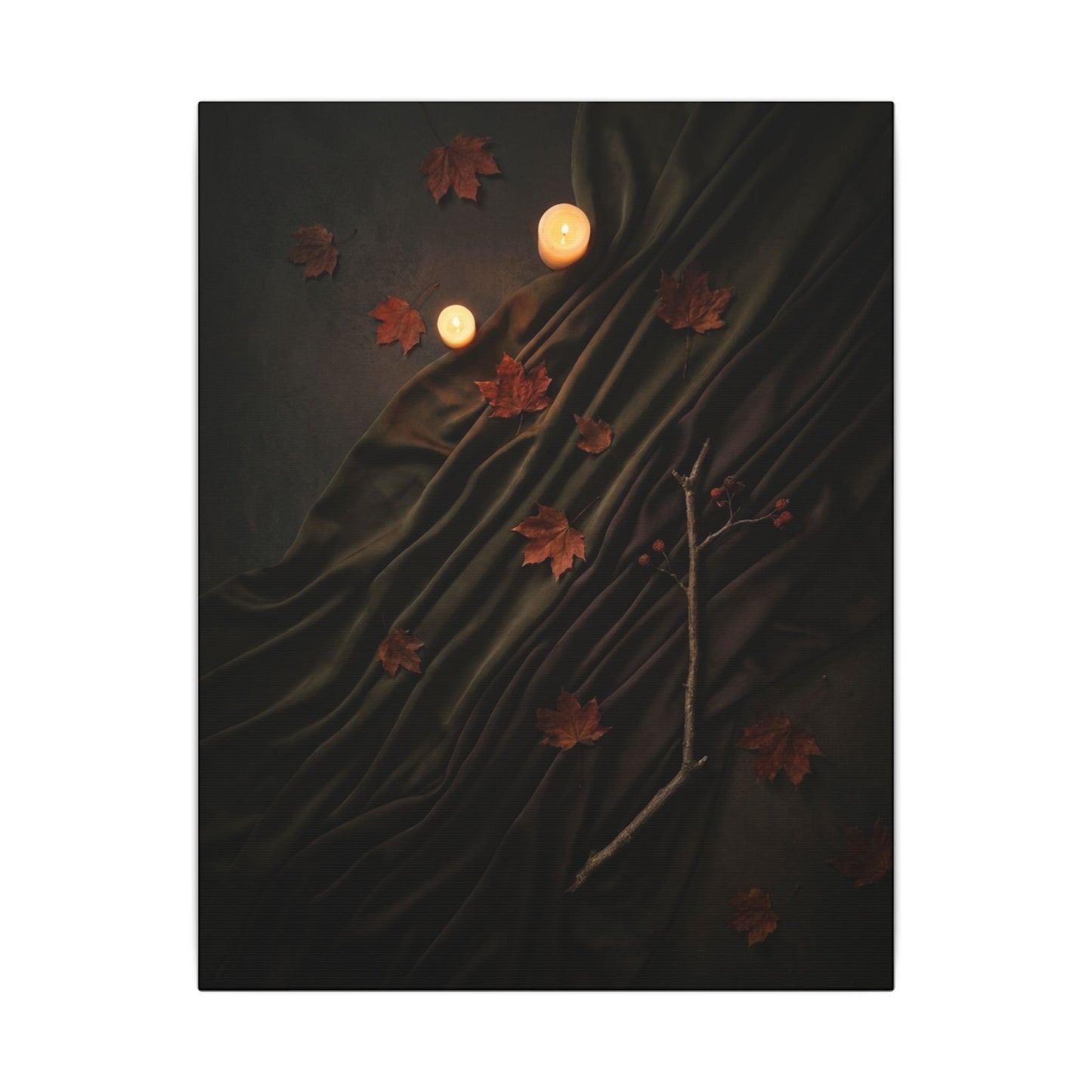 Autumn Silk Drape Moody Minimal Canvas Art | Moody Decor