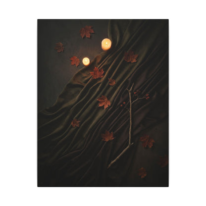 Autumn Silk Drape Moody Minimal Canvas Art | Moody Decor