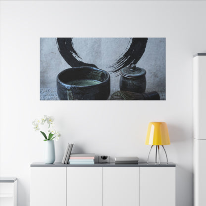 Tea Ceremony Canvas Art | Winter Zen Enso Art