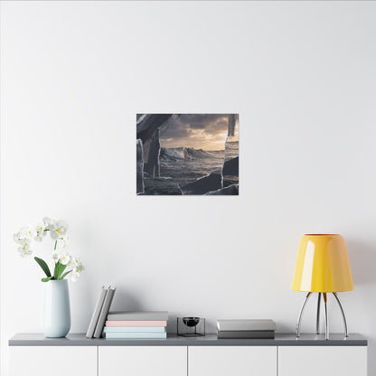 Fukinsei Ocean Wave Canvas Art - Dark Japandi Shadow Zen