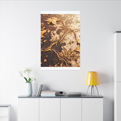 Kintsugi Rust Patina in Golden Hour | Gold Vein Canvas Art