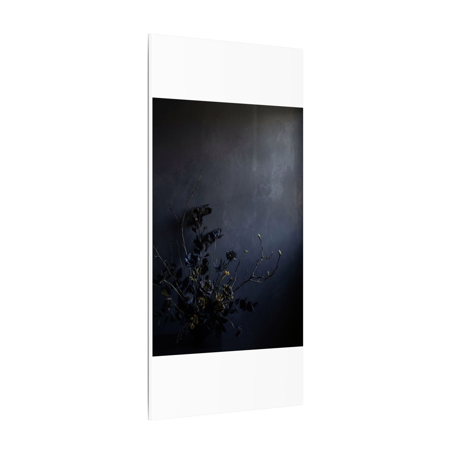 Dried Flowers Spring Canvas Art | Dark Japandi Moody Design