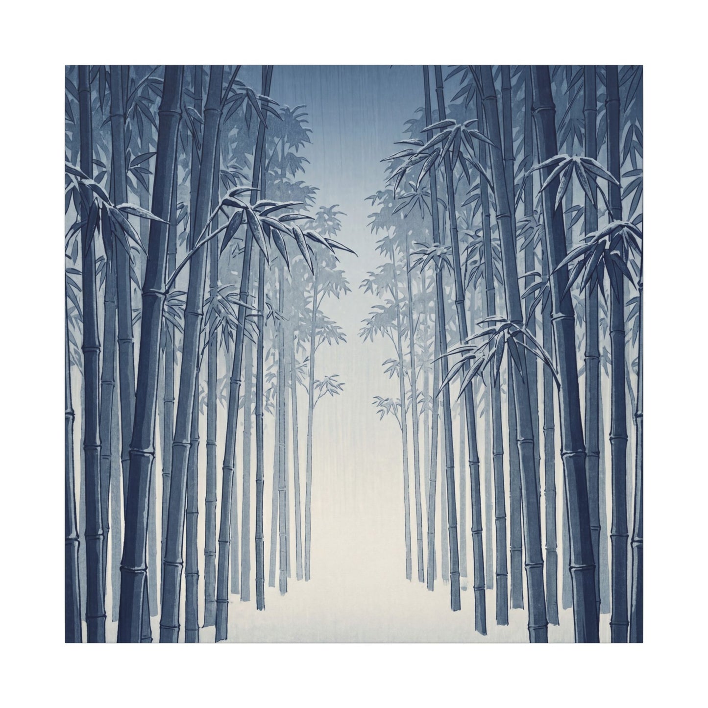 Bamboo Grove Canvas Art | Winter Zen Ukiyo E Inspired Art