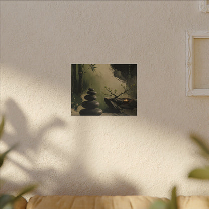 River Stones Spring Canvas Art | Zen Contemplative Design