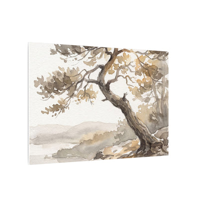 Pine Tree Watercolor Canvas Art | Elegant Japandi Art
