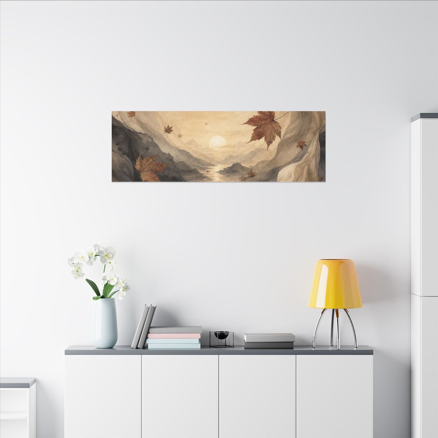Autumn Silk Drape Watercolor Canvas Art | Earthy Decor